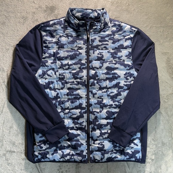 Straight Down Other - Straight Down Patton Golf Jacket Mens Size XXL Blue White Athletic Full Zip